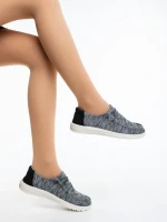 Maziva fekete női alkalmi cipő textil anyagból