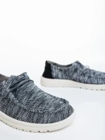 Maziva fekete női alkalmi cipő textil anyagból