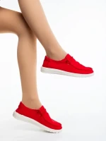 Mirada piros női alkalmi cipő textil anyagból