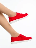 Mirada piros női alkalmi cipő textil anyagból