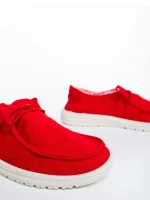 Mirada piros női alkalmi cipő textil anyagból