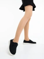 Mirada fekete női alkalmi cipő textil anyagból