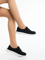 Mirada fekete női alkalmi cipő textil anyagból