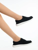 Mirada fekete női alkalmi cipő textil anyagból