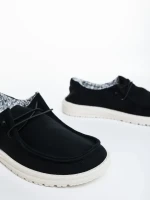 Mirada fekete női alkalmi cipő textil anyagból