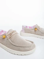 Midona bézs női alkalmi cipő textil anyagból