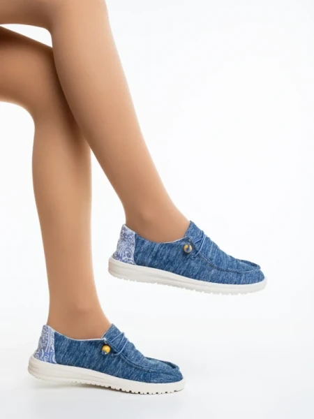 Midona kék női alkalmi cipő textil anyagból