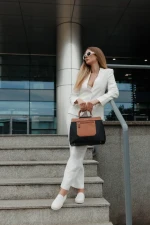 Emena fehér női félcipő ökológiai bőrből