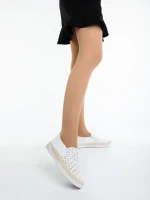 Emena fehér női félcipő ökológiai bőrből