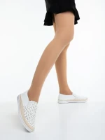 Emena fehér női félcipő ökológiai bőrből