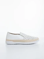 Emena fehér női félcipő ökológiai bőrből