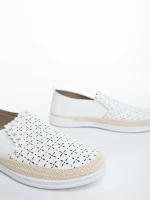 Emena fehér női félcipő ökológiai bőrből