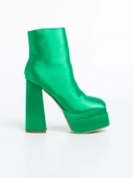 Zosime zöld, női bokacsizma textil anyagból