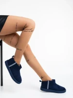 Aloani tengerészkék, női csizma, textil anyagból