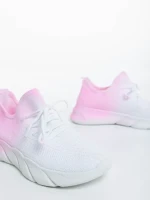 Lienna fehér és rózsaszín női sportcipő textil anyagból