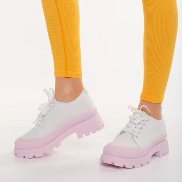 Colette fehér és rózsaszín, textil anyagból készült női tornacipő