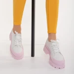 Colette fehér és rózsaszín, textil anyagból készült női tornacipő