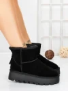 Ghete Dama din piele naturala 5W93 BLACK | PANTOFUL
