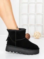 Ghete Dama din piele naturala 5W93 BLACK | PANTOFUL