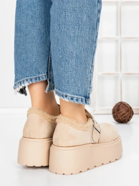 Ghete Dama cu Platforma 58WL18 BEIGE | MEI