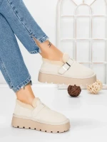 Ghete Dama din piele naturala 5W91 BEIGE | PANTOFUL