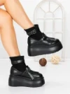 Ghete Dama cu Platforma 56WL12 BLACK | MEI