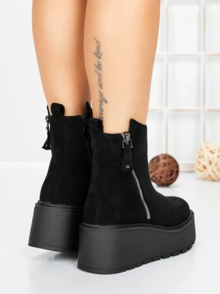 Ghete Dama cu Platforma 5AH56 BLACK | MEI