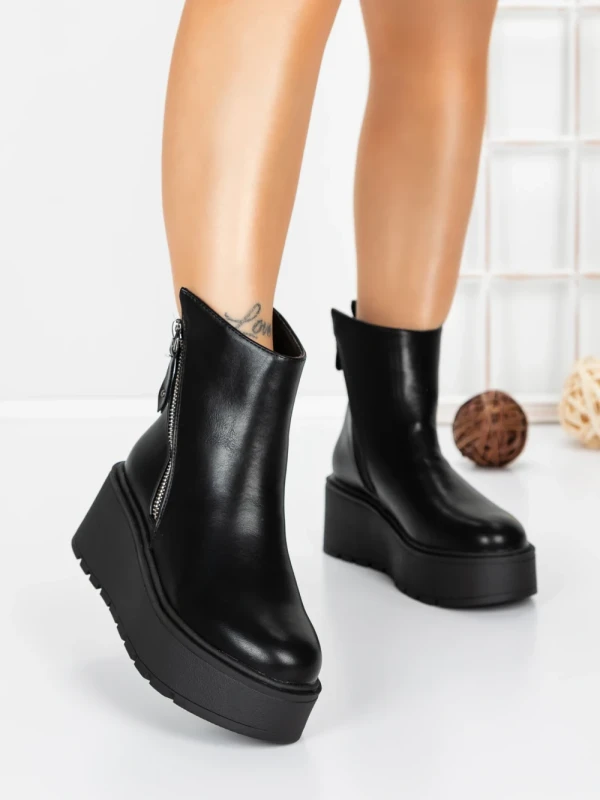 Ghete Dama cu Platforma 5AH56 BLACK | MEI