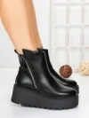 Ghete Dama cu Platforma 5AH56 BLACK | MEI