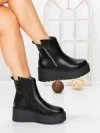 Ghete Dama cu Platforma 5AH56 BLACK | MEI