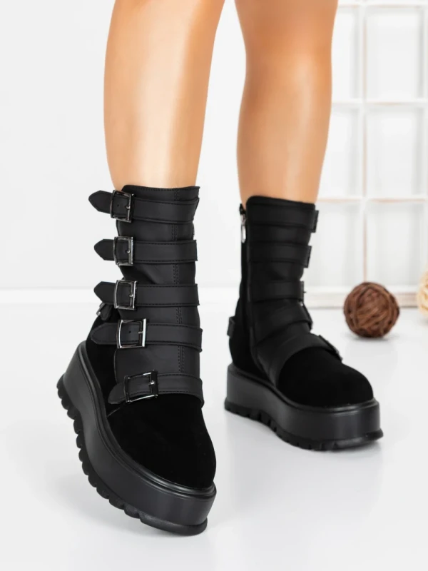 Ghete Dama cu Platforma 56WL2 BLACK | MEI