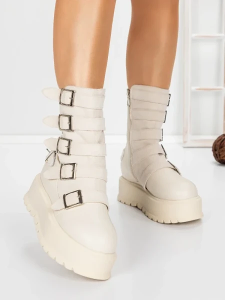 Ghete Dama cu Platforma 56WL2 BEIGE | MEI