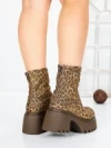 Ghete Dama cu Platforma 5WL77 LEOPARD PRINT | MEI