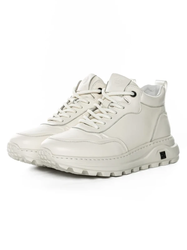 Ghete Barbati din piele naturala 6908 WHITE | ADVANCER