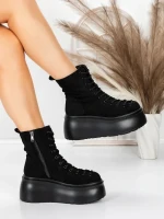 Ghete Dama cu Platforma 56WL11 BLACK | MEI