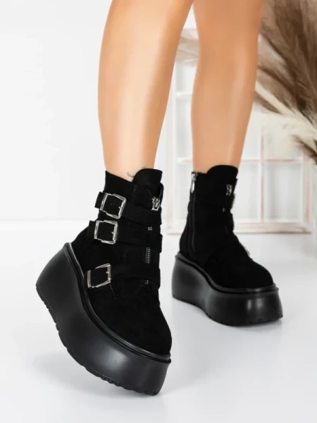 Ghete Dama cu Platforma 56WL13 BLACK | MEI