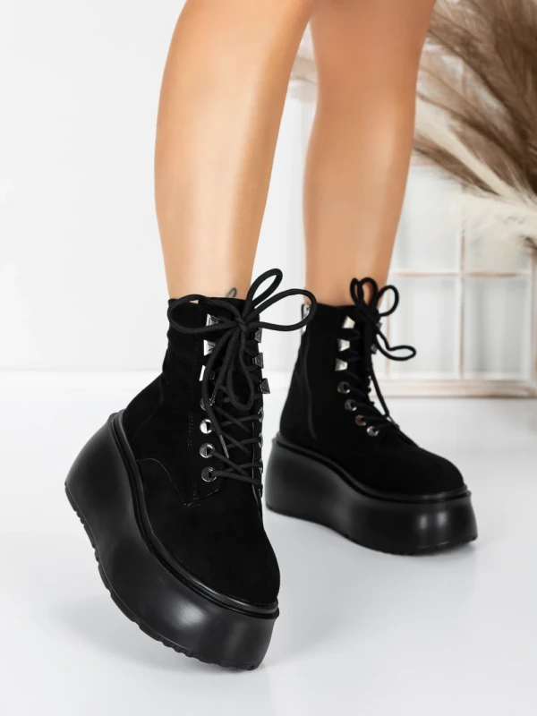 Ghete Dama cu Platforma 56WL16 BLACK | MEI