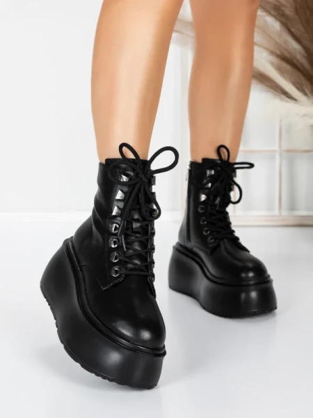 Ghete Dama cu Platforma 56WL16 BLACK | MEI