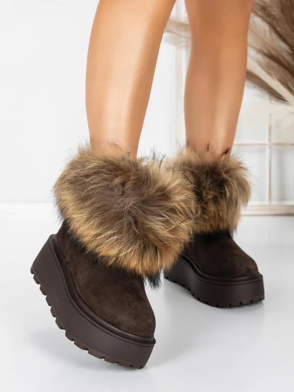 Ghete Dama din piele naturala 3ASJN73 BROWN | PANTOFUL