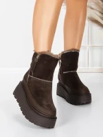 Ghete Dama din piele naturala 3ASJN75 BROWN | PANTOFUL
