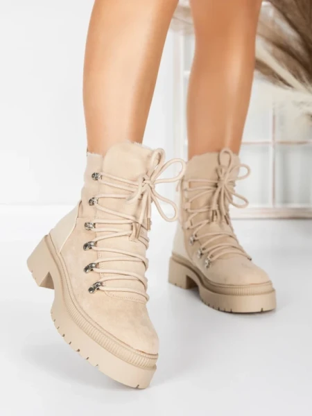 Ghete Dama cu Platforma 5AH67 BEIGE | MEI