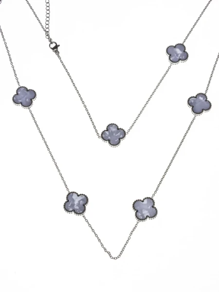 Colier YP-37 ARGINTIU-ALB | MEI