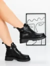 Ghete Dama din piele naturala 52AD7 BLACK | PANTOFUL