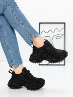 Pantofi Sport Dama cu Platforma 5WL93 BLACK | MEI