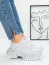 Pantofi Sport Dama cu Platforma 5WL93 WHITE | MEI
