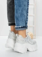 Pantofi Sport Dama cu Platforma 1A05 WHITE | MEI