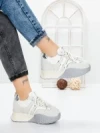 Pantofi Sport Dama cu Platforma 3A1-1 WHITE | MEI