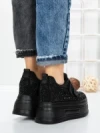 Pantofi Sport Dama cu Platforma 3591-8 BLACK | MEI