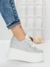 Pantofi Sport Dama cu Platforma 3591-6 WHITE | MEI