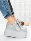 Pantofi Sport Dama cu Platforma 3591-6 SILVER | MEI